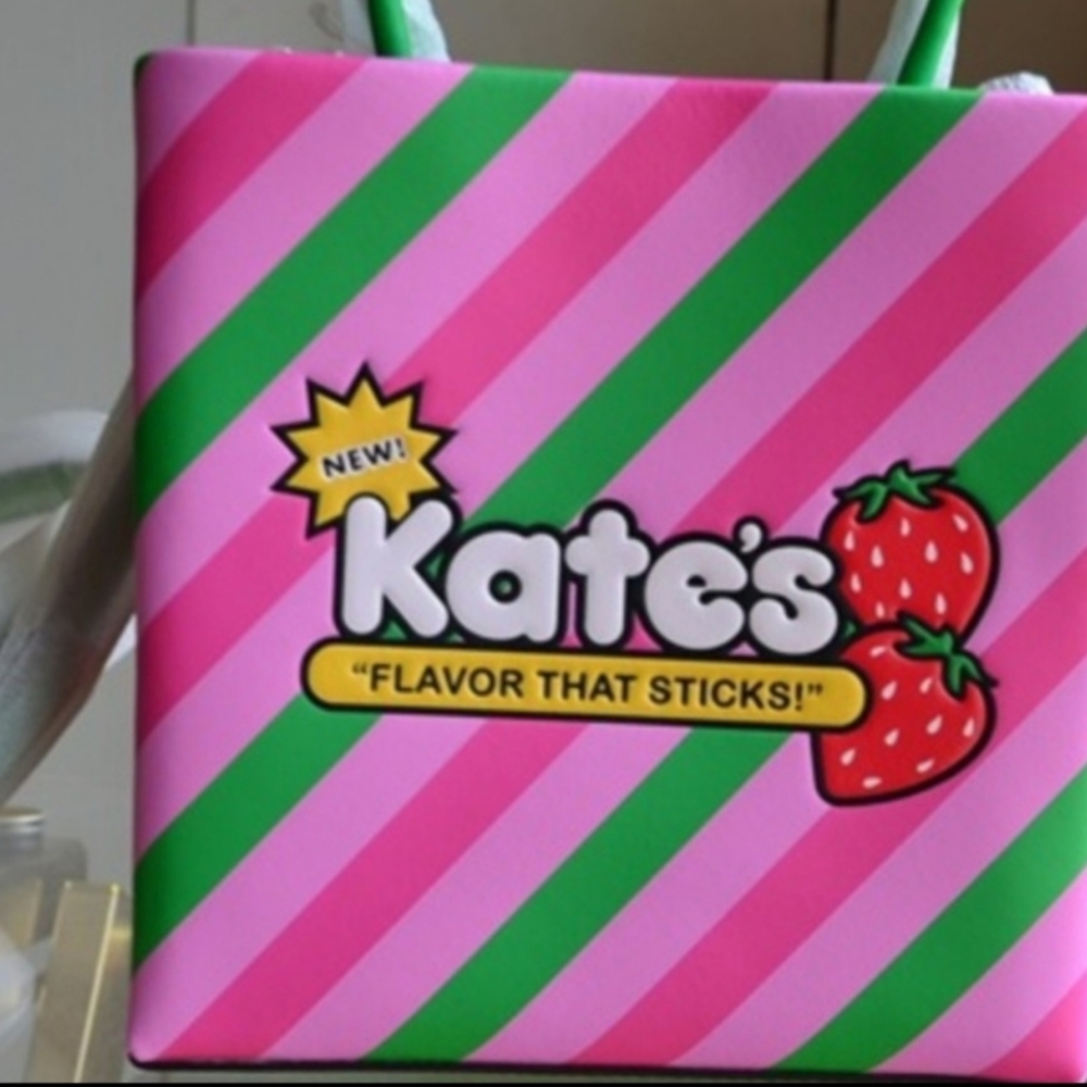 Kate Spade kk171 Bubble Gum Crossbody Pink and Green Striped Bag